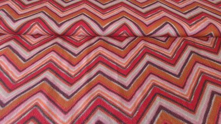 Viscose Zig Zag Lurex Red