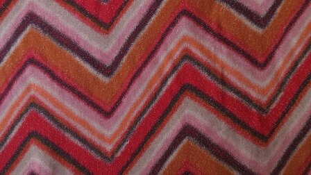Viscose Zig Zag Lurex Red