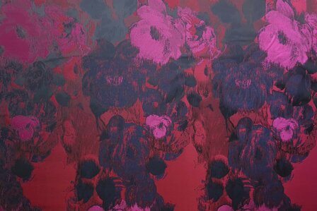 Jacquard Flowers Red