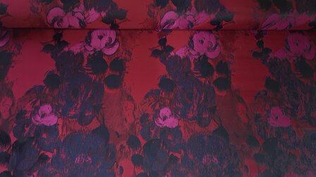 Jacquard Flowers Red