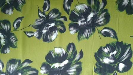 Viscose Stretch Satin Peony Green