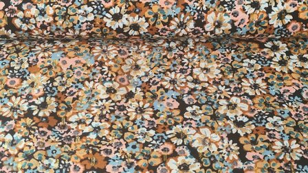 Viscose Flowers Lurex Black