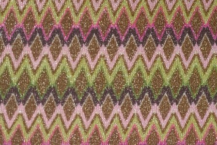 Knitted Lurex Zigzag Green