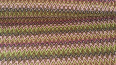Knitted Lurex Zigzag Green