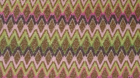 Knitted Lurex Zigzag Green