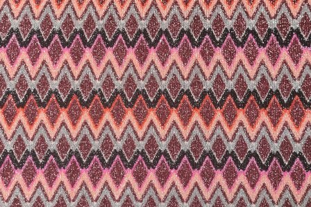 Knitted Lurex Zigzag Red