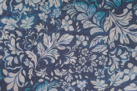 Knitted Lurex Leaves Blue