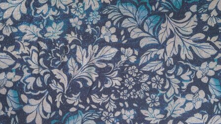 Knitted Lurex Leaves Blue