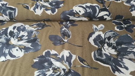 Viscose Crepe Flower Taupe