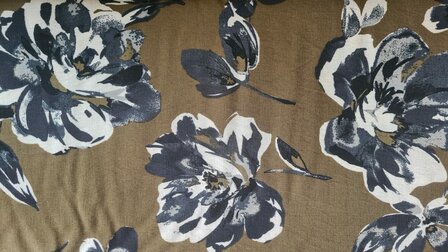 Viscose Crepe Flower Taupe