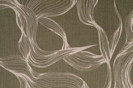 Viscose Crincle Abstract Waves Green