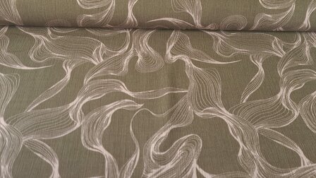 Viscose Crincle Abstract Waves Green