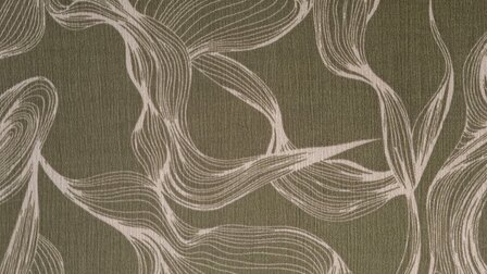 Viscose Crincle Abstract Waves Green