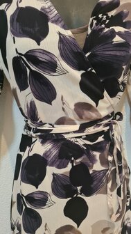 Viscose Crincle Flowers Off White