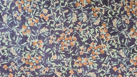 Stretch-Cord Flowers Blue