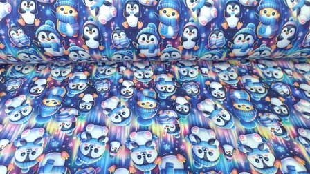 Soft Shell Digital Penguins Blue