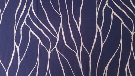 Viscose Twill Abstract Navy