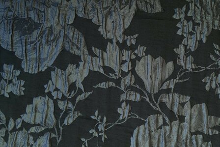 Crashed Jacquard Flowers Grey