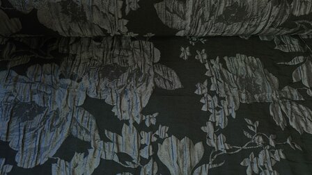 Crashed Jacquard Flowers Grey