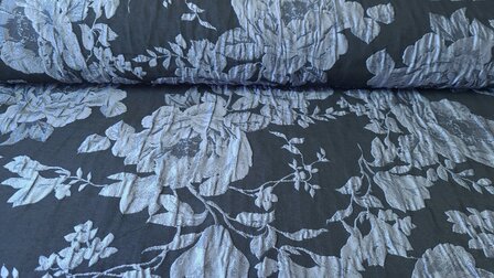 Crashed Jacquard Flowers Blue