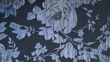 Crashed Jacquard Flowers Blue