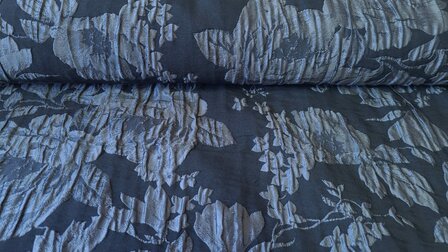 Crashed Jacquard Flowers Blue