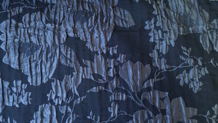 Crashed Jacquard Flowers Blue