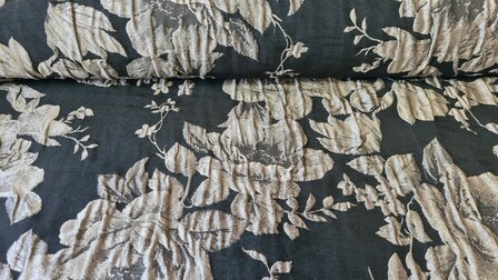 Crashed Jacquard Flowers Beige