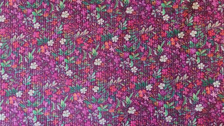 Stretch-Cord Little Flowers Cerise