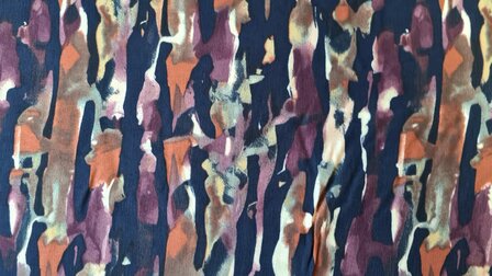 Viscose Crepe Paint Stripes Navy