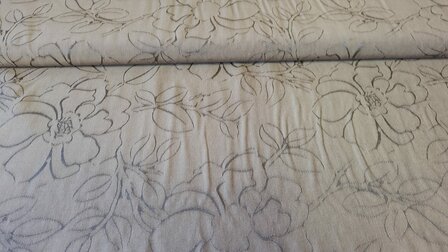 Viscose Jacquard Flower Brown