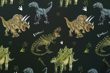 French Terry Dino Black