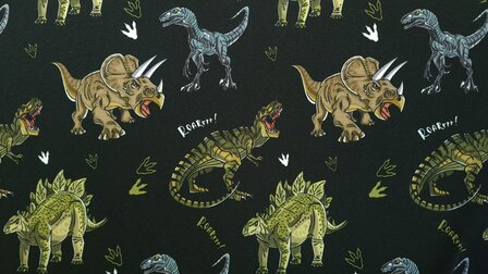 French Terry Dino Black