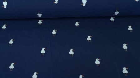 Cotton Jersey Seagull Navy