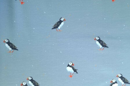 Cotton Jersey Birds Blue