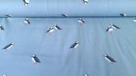 Cotton Jersey Birds Blue