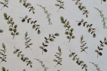 Cotton Jersey Twigs Off White