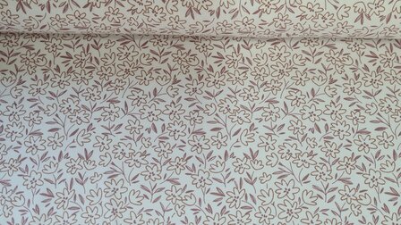 Cotton Jersey Milles Fleurs Off White