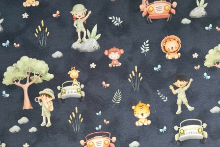 Cotton Jersey Happy Safari