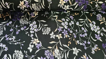Viscose Jersey Flowers Purple