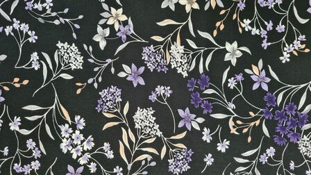 Viscose Jersey Flowers Purple