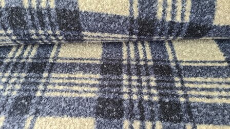 Teddy Boucl&eacute; Check Blue