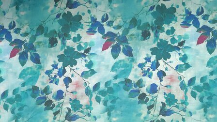 Bamboo Jersey Flowers Petrol