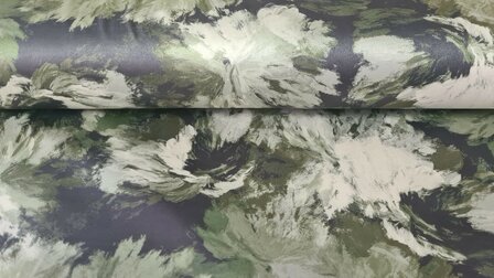 Scuba Su&egrave;de Abstract Flower Khaki