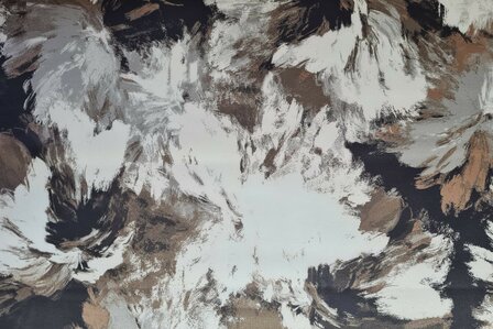 Scuba Su&egrave;de Abstract Flower Beige