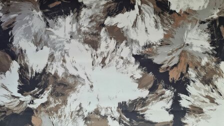 Scuba Su&egrave;de Abstract Flower Beige