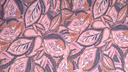 Bamboo Jersey Leaves Coral