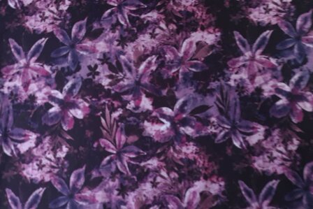 French Terry Flowers Black/Lilac