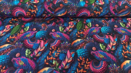 Cotton Jersey Flowers Multi-Colour