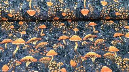 French Terry  Mushrooms Navy